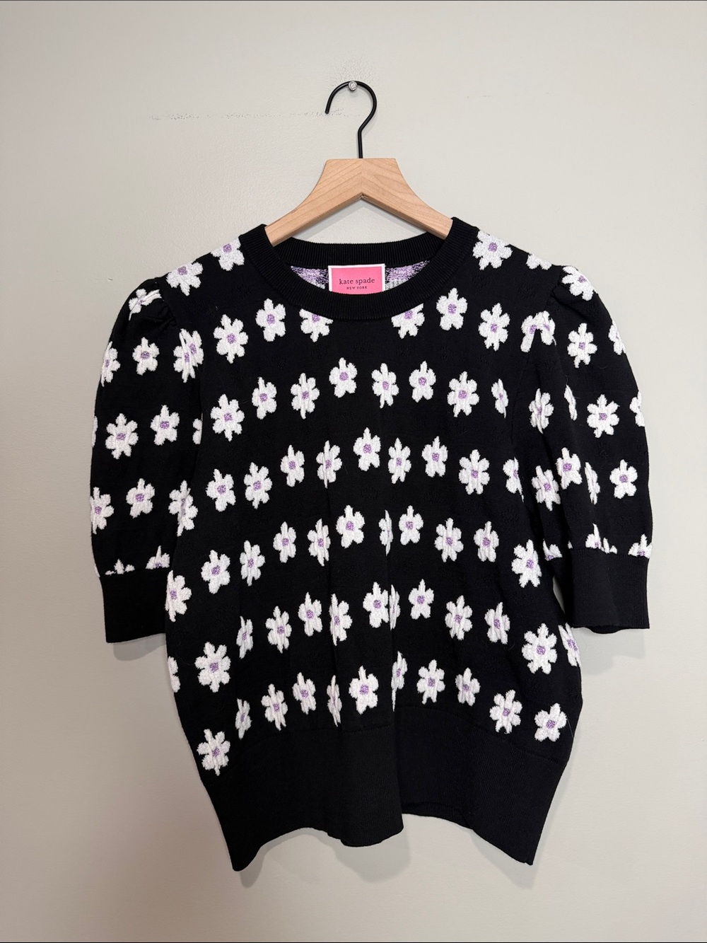 NWT kate spade Maker Floral Sweater  Short-Sleeve Crewneck Sweater XL